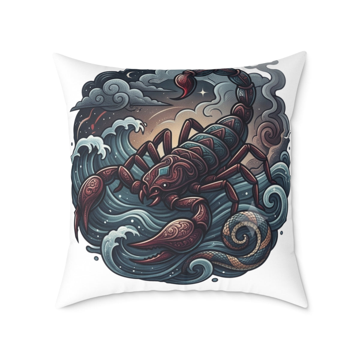Scorpio Zodiac Square Poly Canvas Pillow