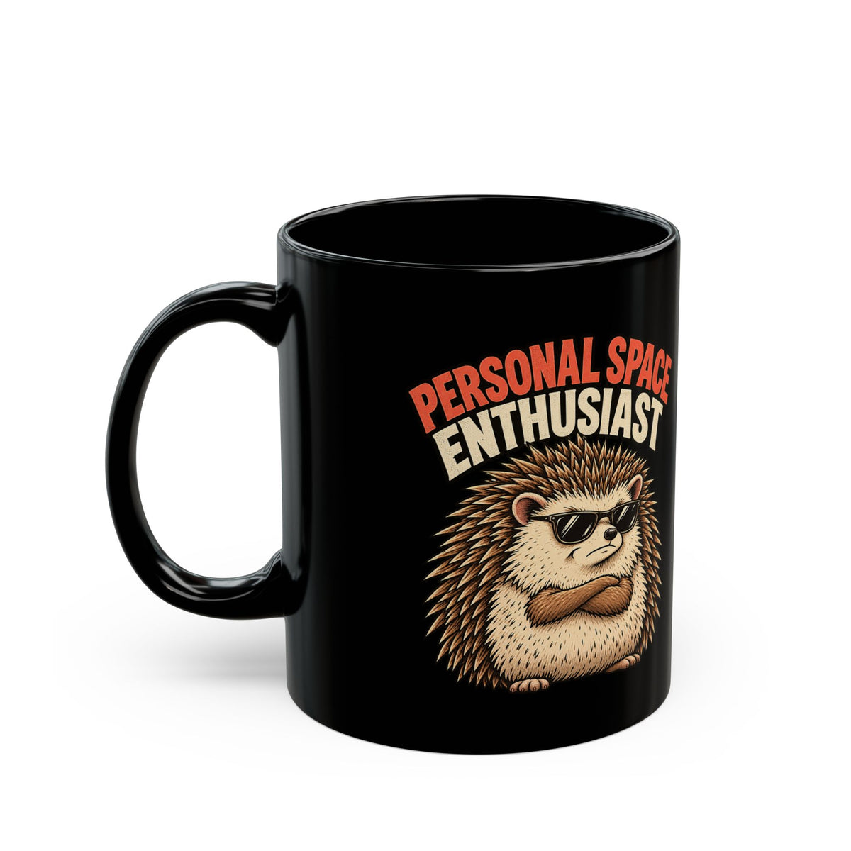 Funny Personal Space Enthusiast Coffee Mug — Black Ceramic 11oz/15oz