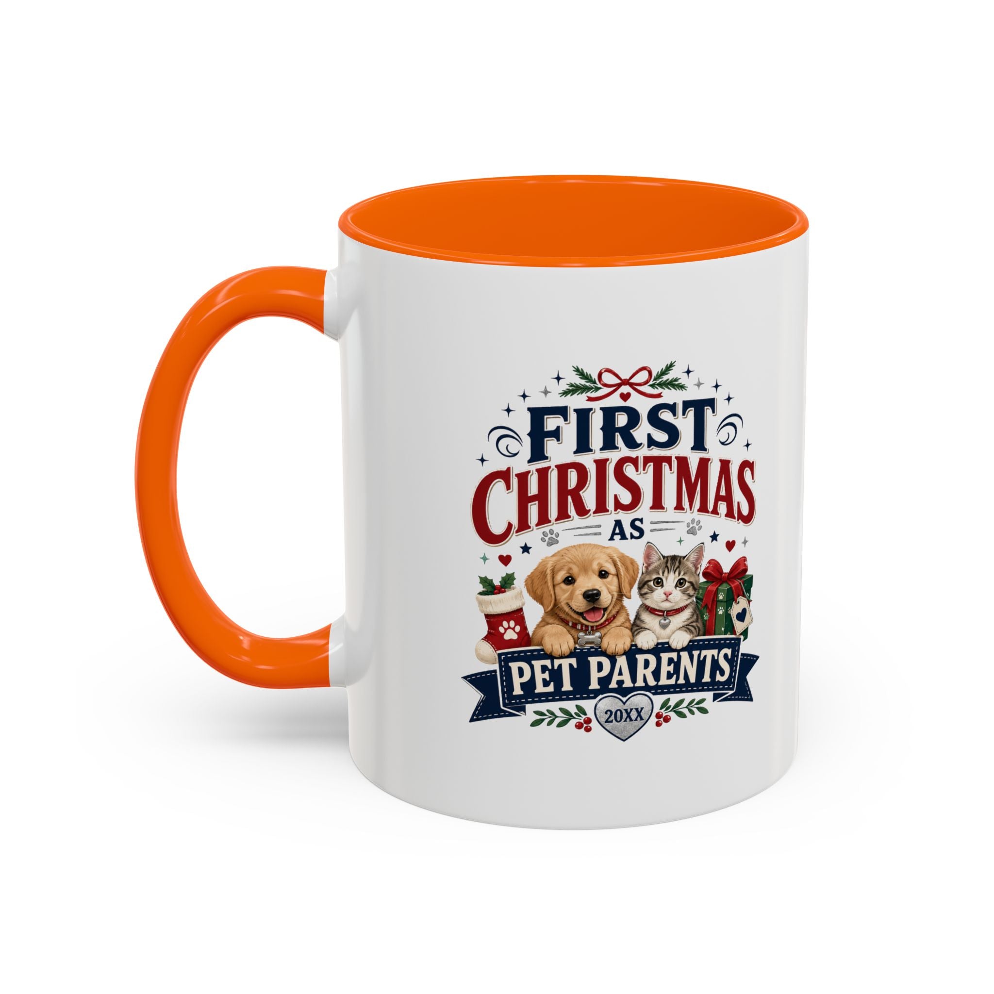 Christmas First Christmas as Pet Parents Coffee Mug — Cute Dog & Cat Holiday Gift