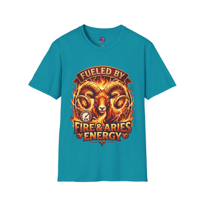 Fueled By Fire & Aries Energy T-Shirt — Zodiac Ram Graphic Tee