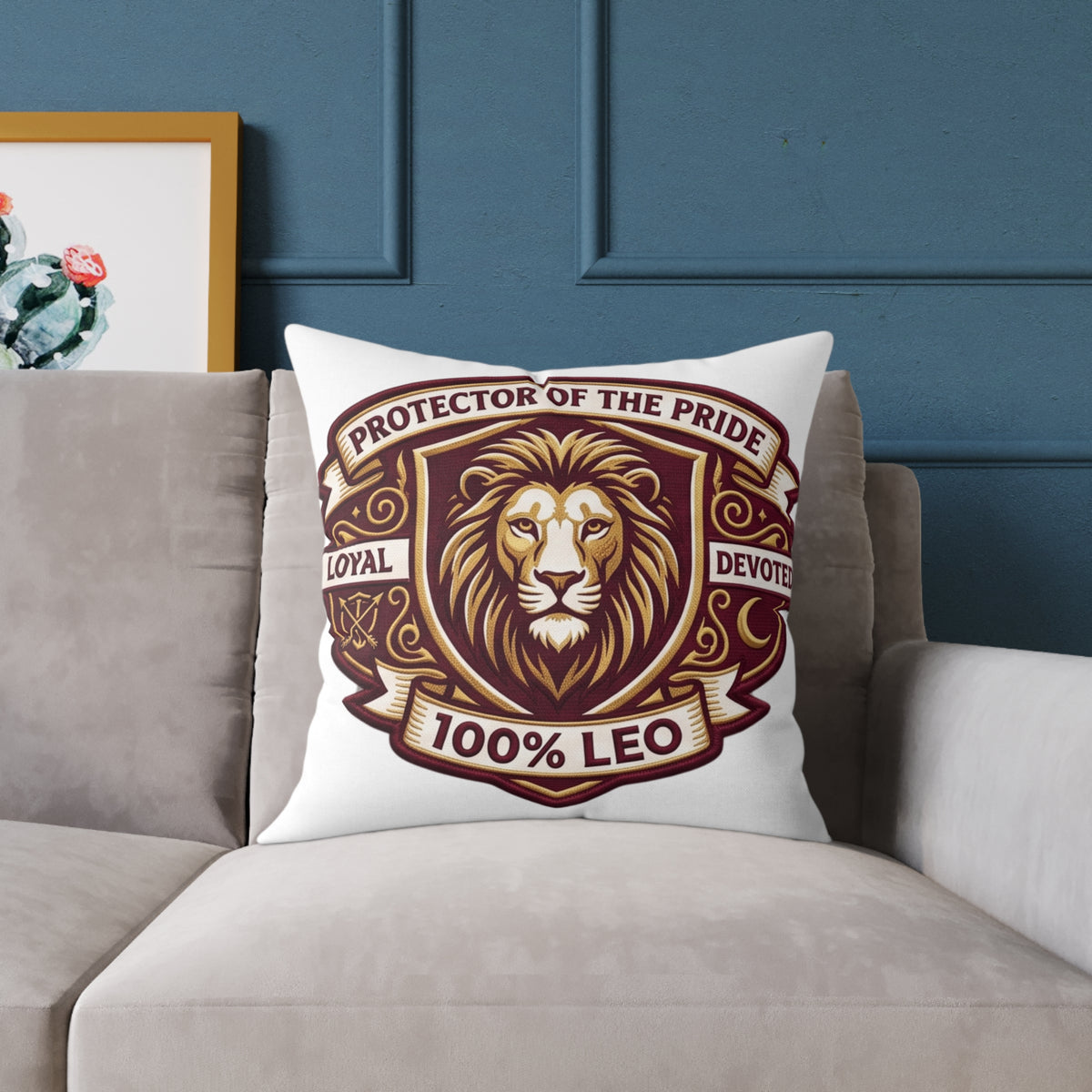 Leo Zodiac Protector Of The Pride Square Poly Canvas Pillow