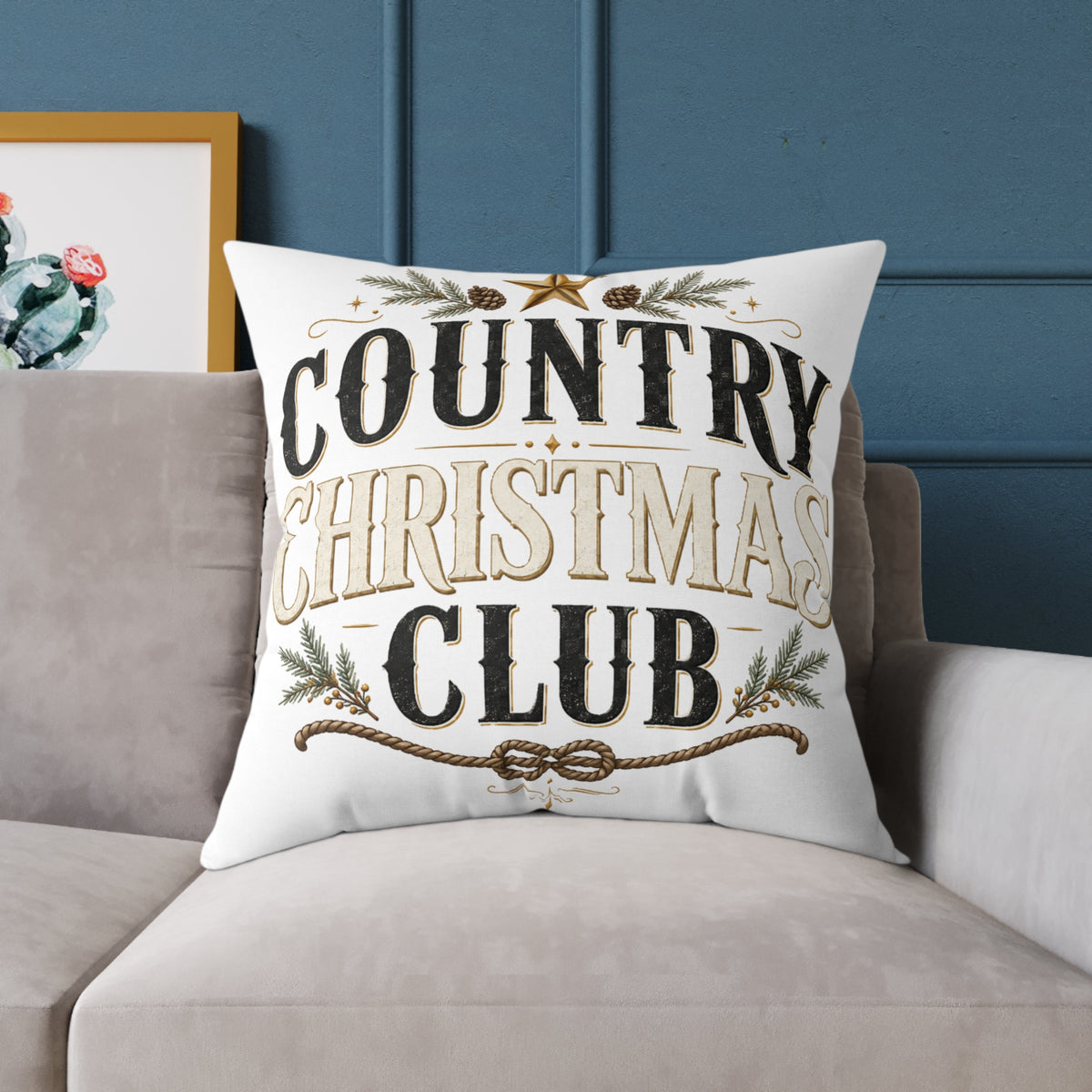 Country Christmas Club Pillow