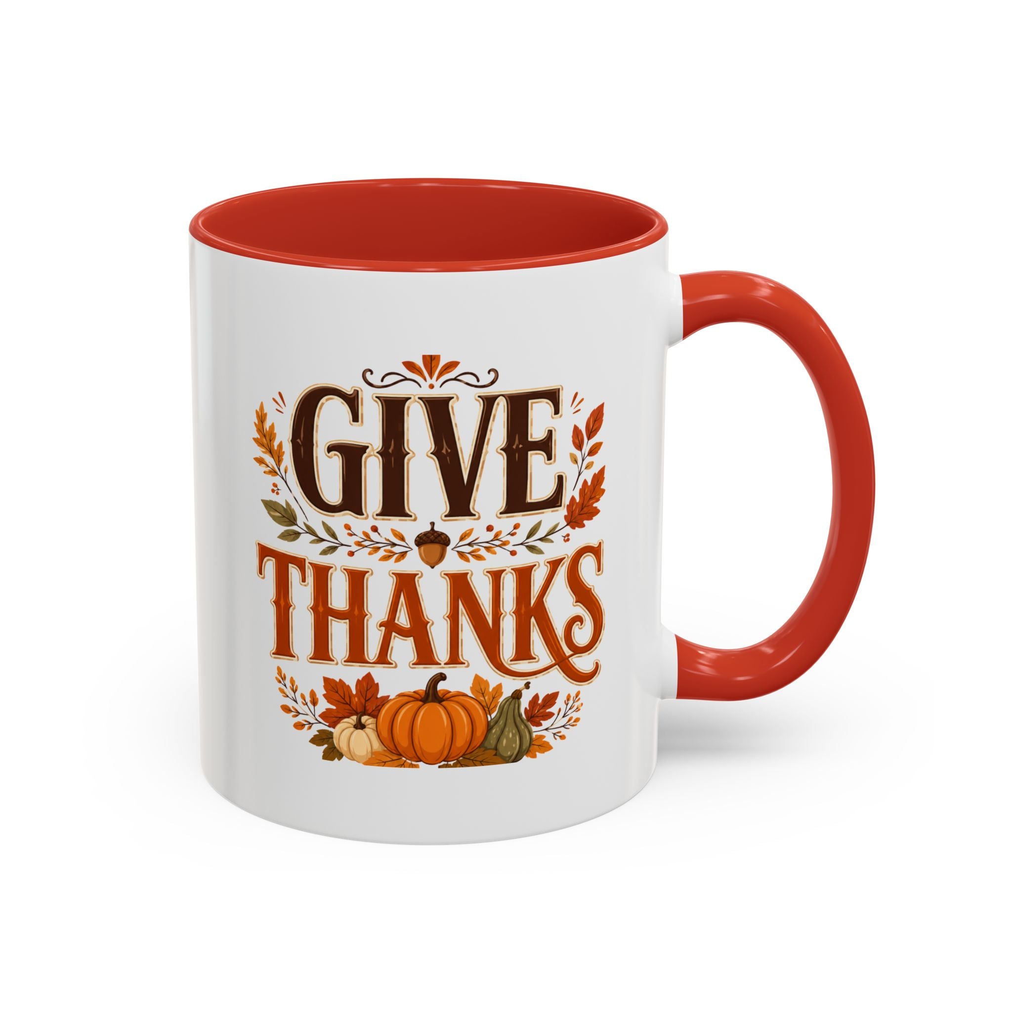 Thanksgiving Mug Give Thanks Coffee Mug — Thanksgiving Fall Accent Mug