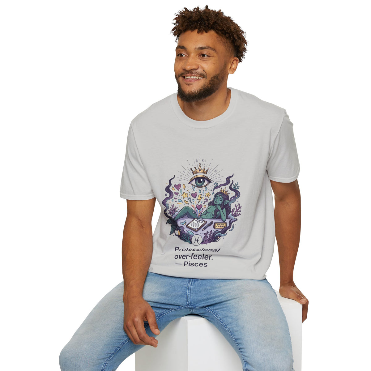 Pisces Zodiac Pisces Spiritual T-Shirt — “Professional Over-Feeler” Zodiac Mystic Tee