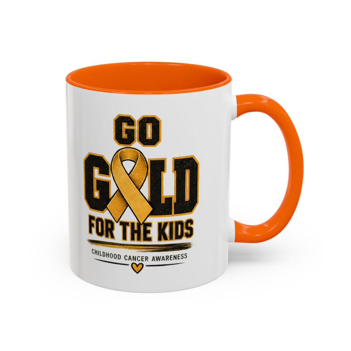Go Gold For The Kids Accent Coffee Mug — Childhood Cancer Awareness 11/15oz