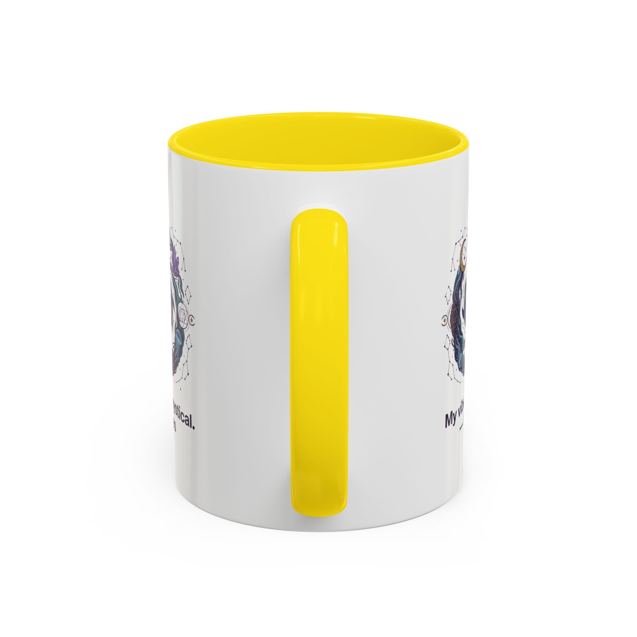 Pisces Zodiac Coffee Mug — "My vibe is mystical" Accent Ceramic Mug