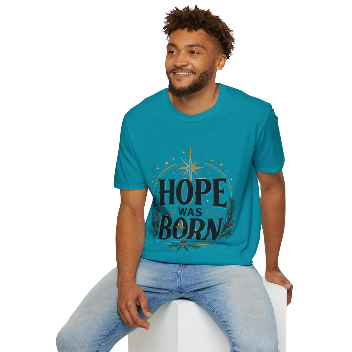 Hope Was Born T‑Shirt — Christmas Nativity Star Holiday Tee