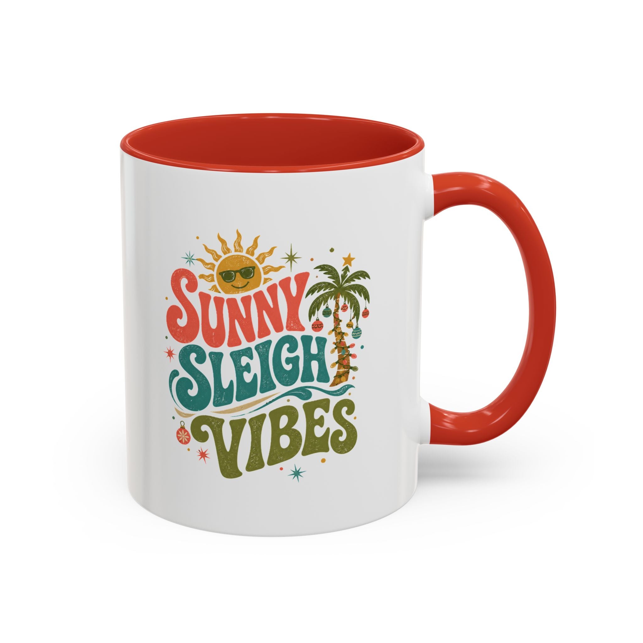 Modern Day Christmas Sunny Sleigh Vibes Coffee Mug