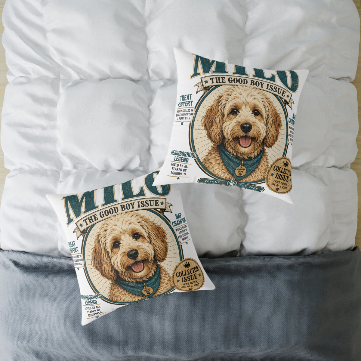 Milo "The Good Boy Issue" Decorative Pillow  Milo Bailey Dog Dad Mom