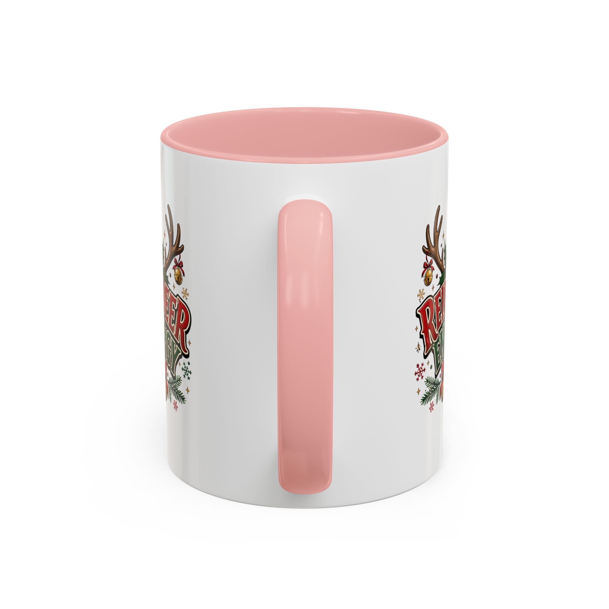 Reindeer Energy Coffee Mug – Holiday Christmas Antlers & Bells Accent Mug