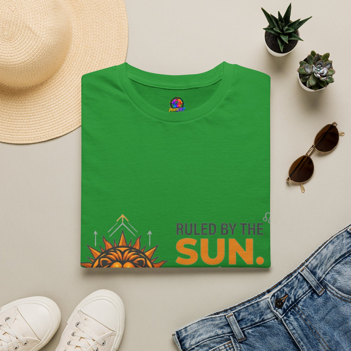 Leo Zodiac T-Shirt — "Ruled by the Sun. Ambitious by Nature. LEO."
