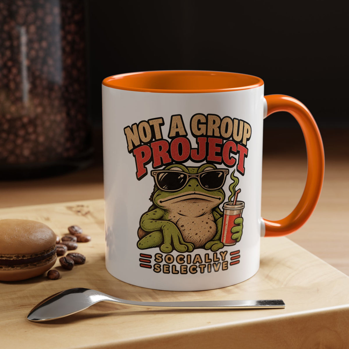 Funny And Witty "Not A Group Project" Accent Coffee Mug (11, 15oz)