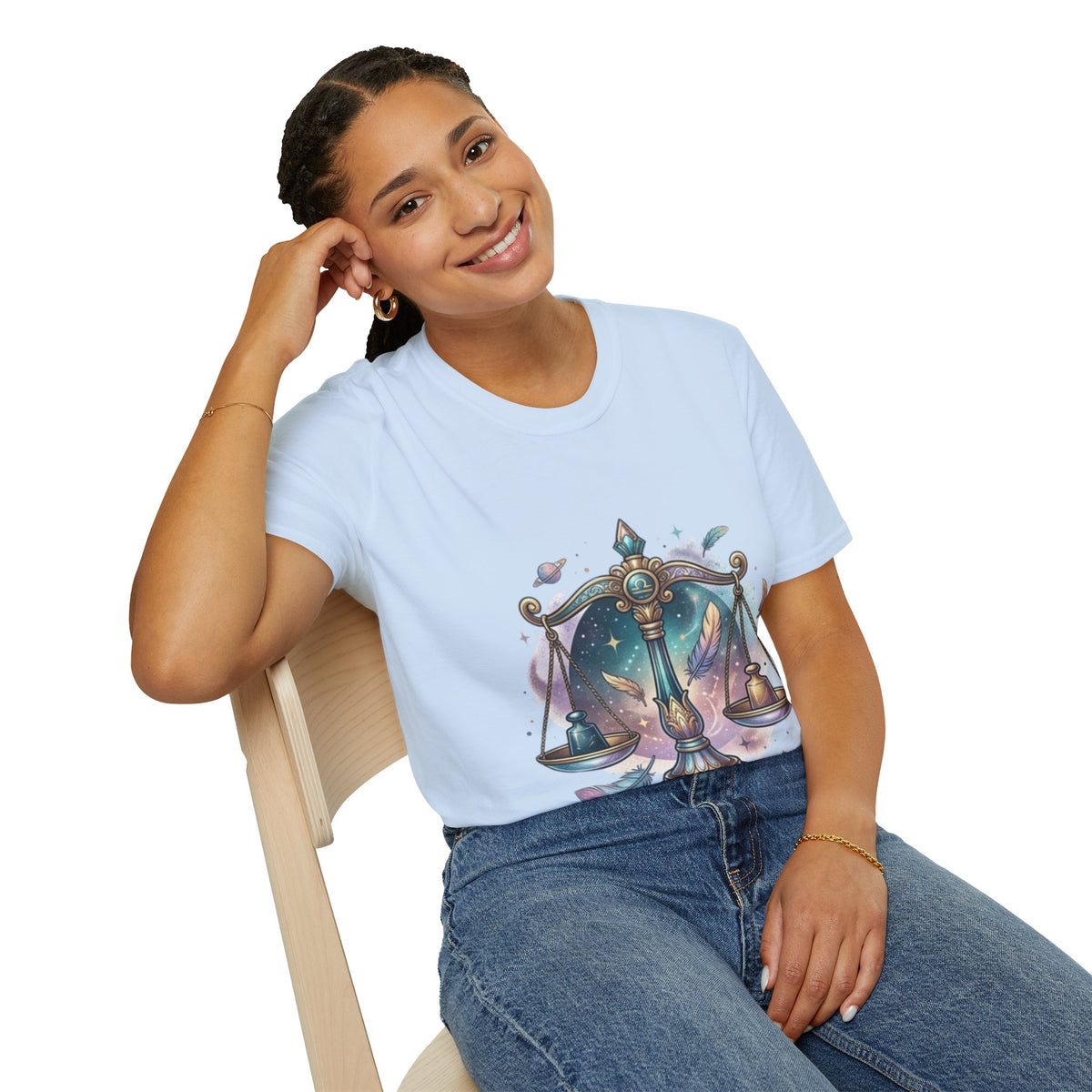 Libra Scales Zodiac T-Shirt — Celestial Astrology Graphic Tee