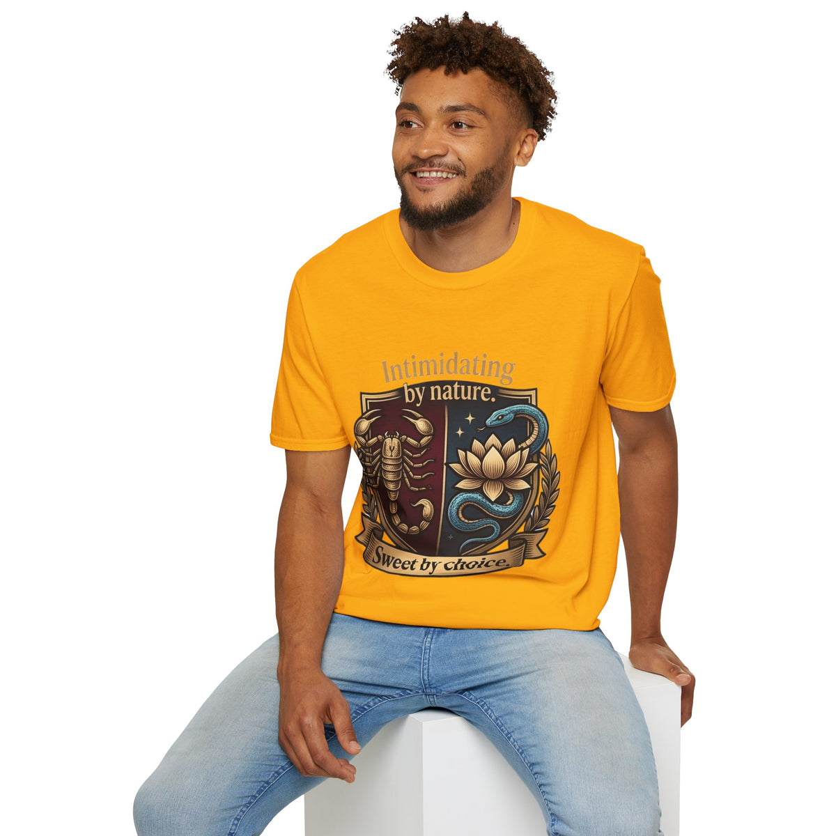 Intimidating by Nature T-Shirt — Scorpion & Snake Badge Design
