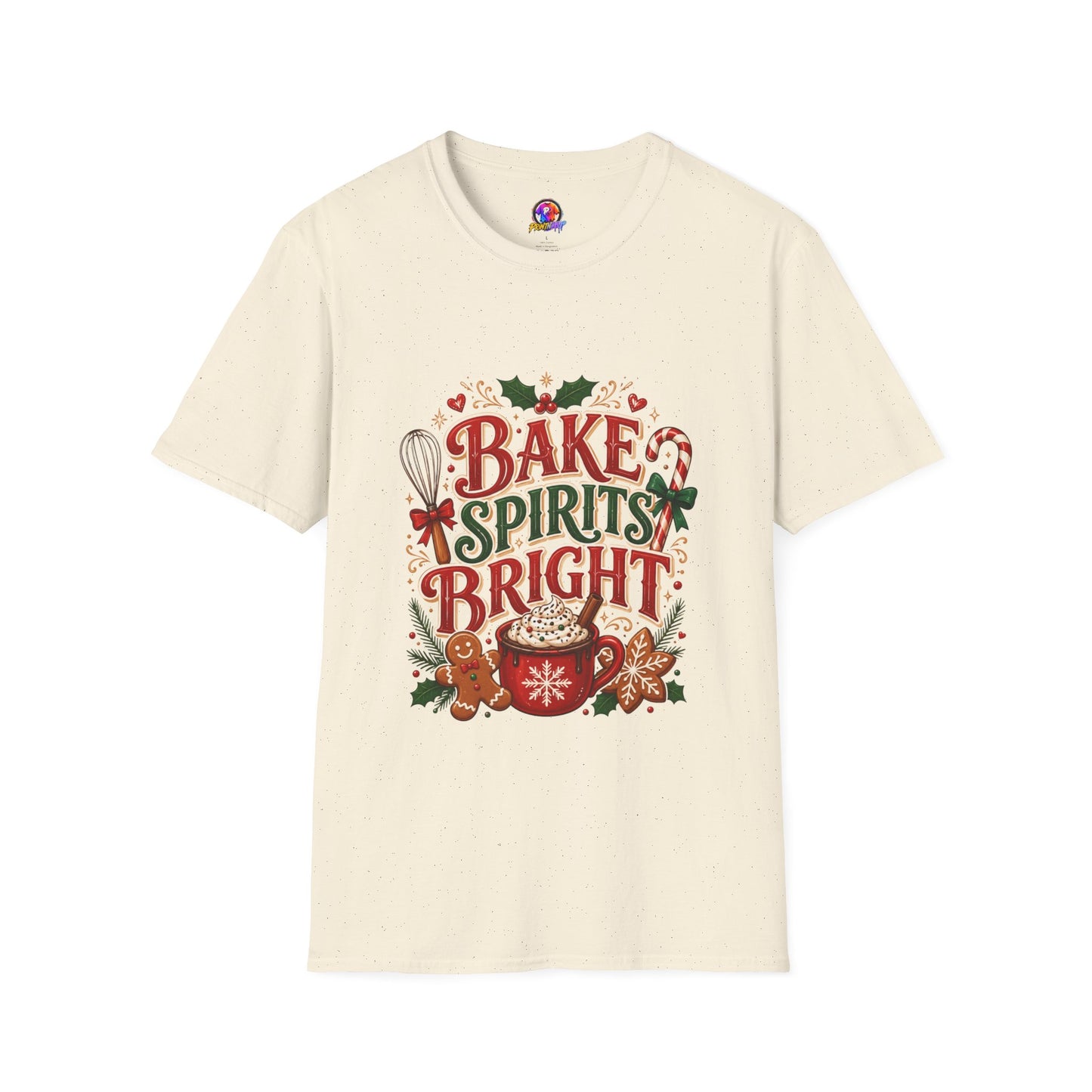 Bake Spirits Bright Holiday T-Shirt — Christmas Baking Graphic Tee