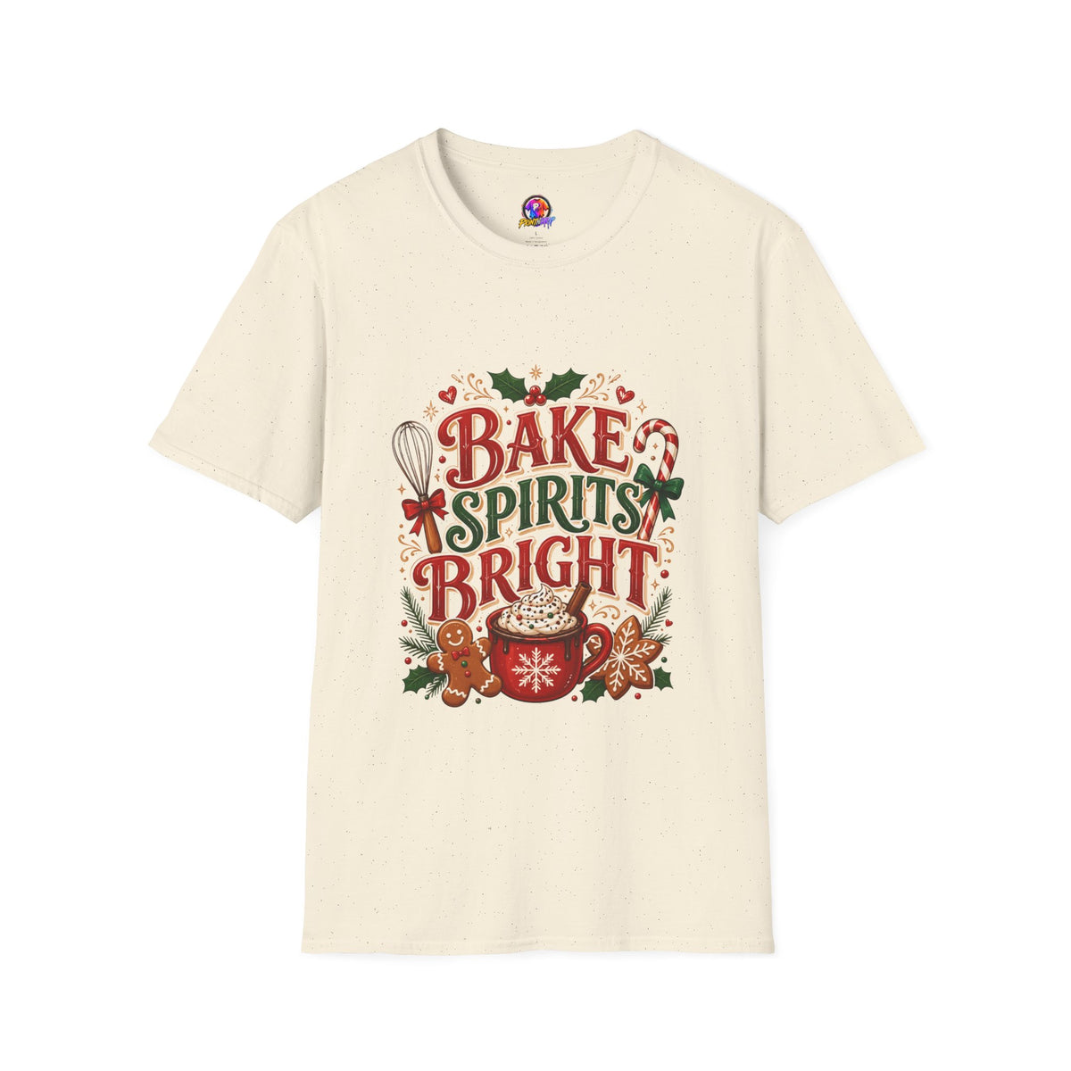 Bake Spirits Bright Holiday T-Shirt — Christmas Baking Graphic Tee