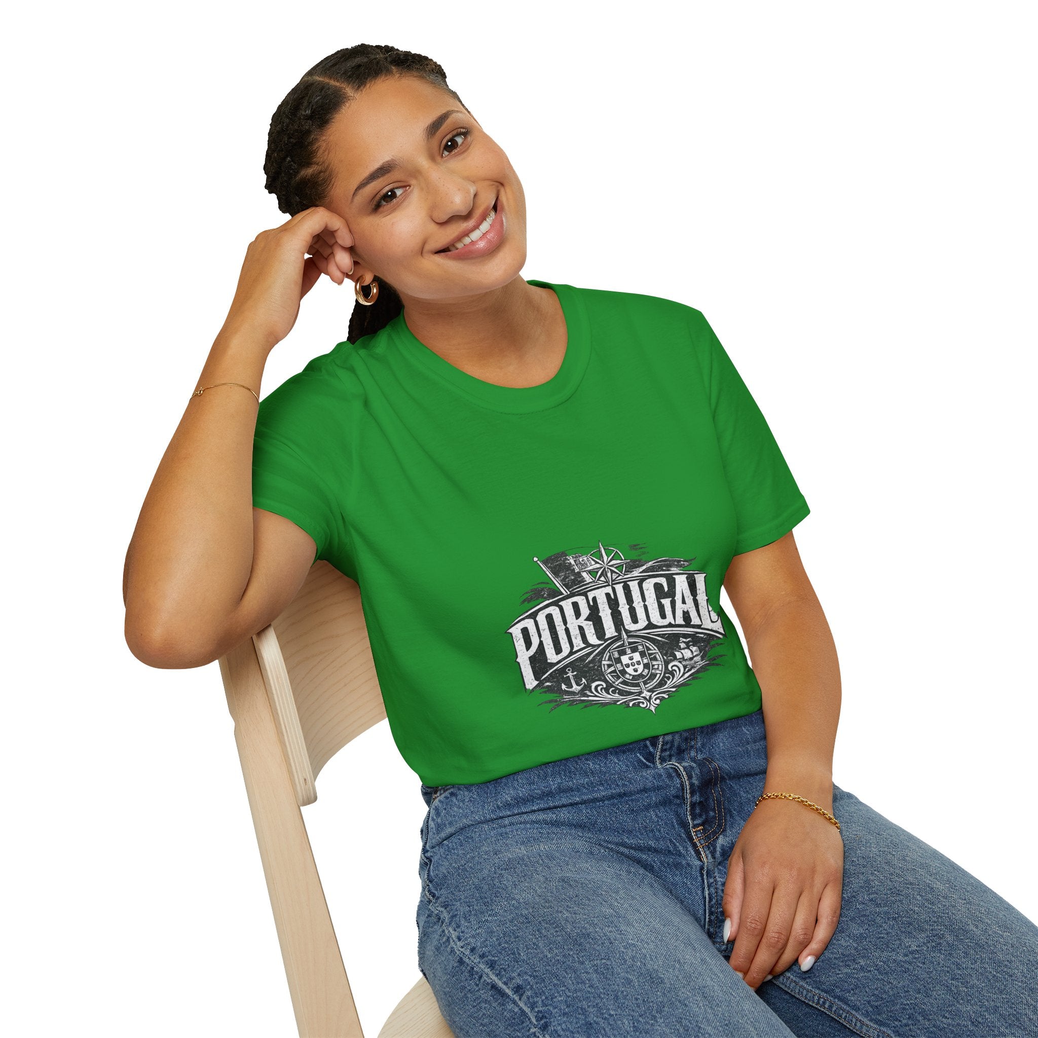 Portugal Vintage Compass T-Shirt — Nautical Travel Souvenir