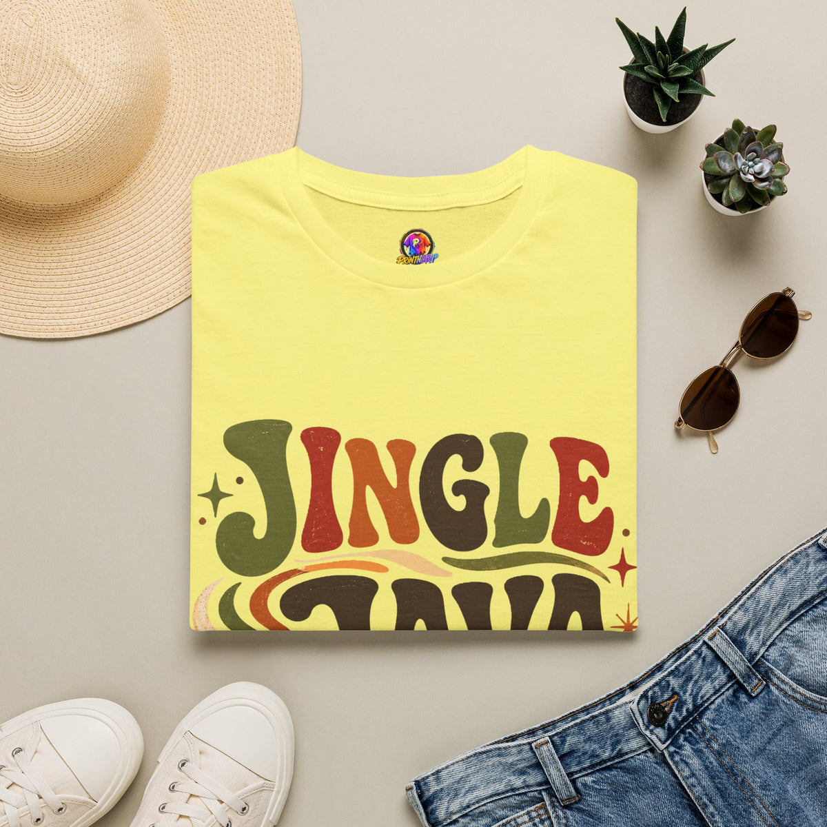 Retro "Jingle Java Vibes" T-Shirt