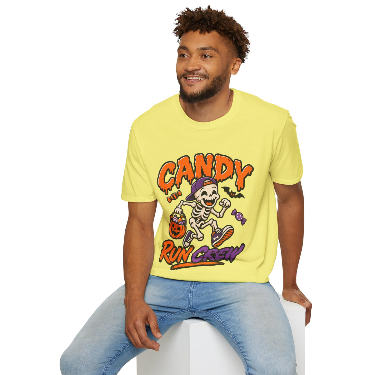 Candy Run Crew T-Shirt — Halloween Skeleton Trick-or-Treat Tee