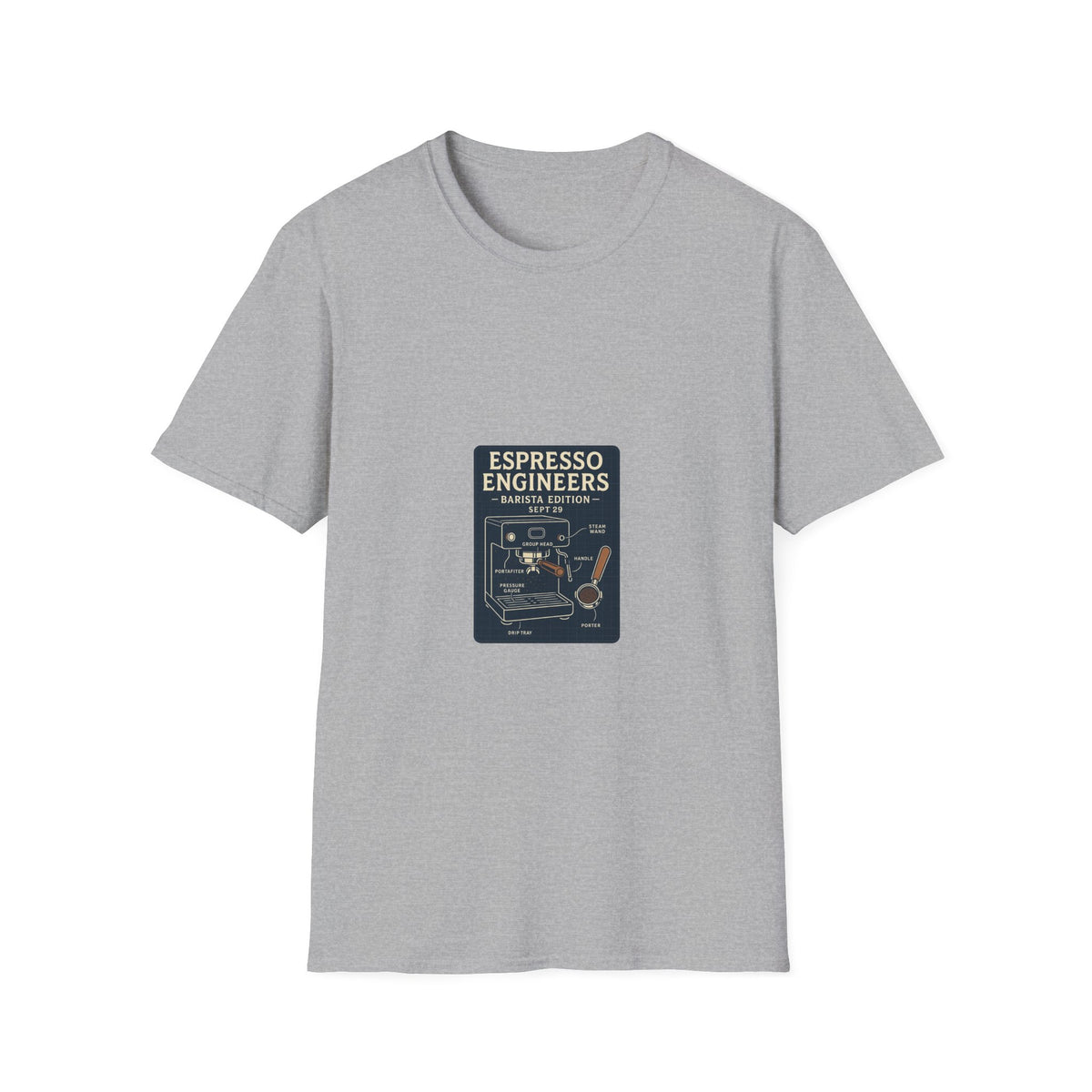 Espresso Engineers Vintage Coffee Machine Graphic Tee, Retro Barista T-Shirt - Trending Now - September 2026