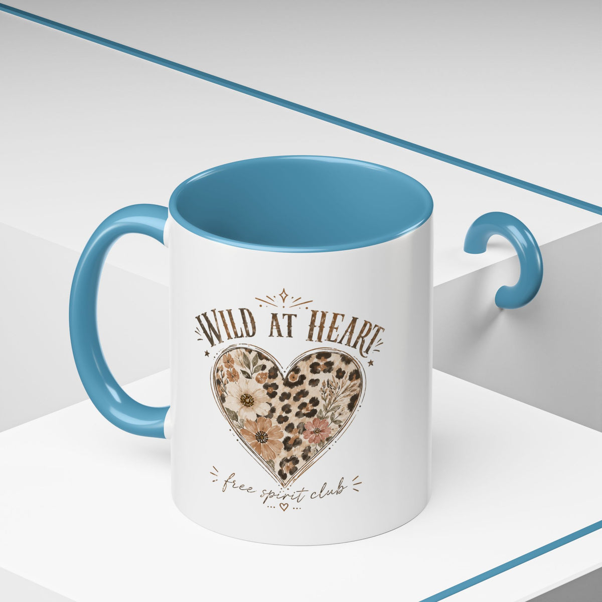 Milo Bailey Dog Dad Mom Wild at Heart Leopard Heart Accent Coffee Mug – Floral Boho