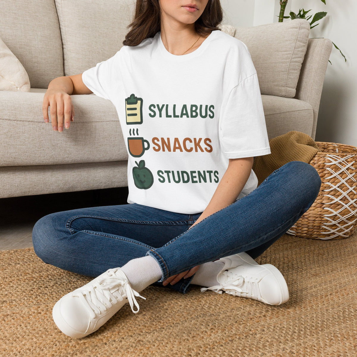 Syllabus Snacks Students Graphic Tee — Funny Teacher & Student Back-to-School T-Shirt - Trending Now - August 2026