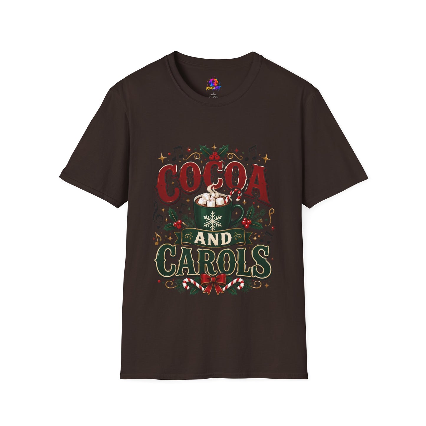 Cocoa and Carols T-Shirt — Cozy Holiday Cocoa Graphic Tee