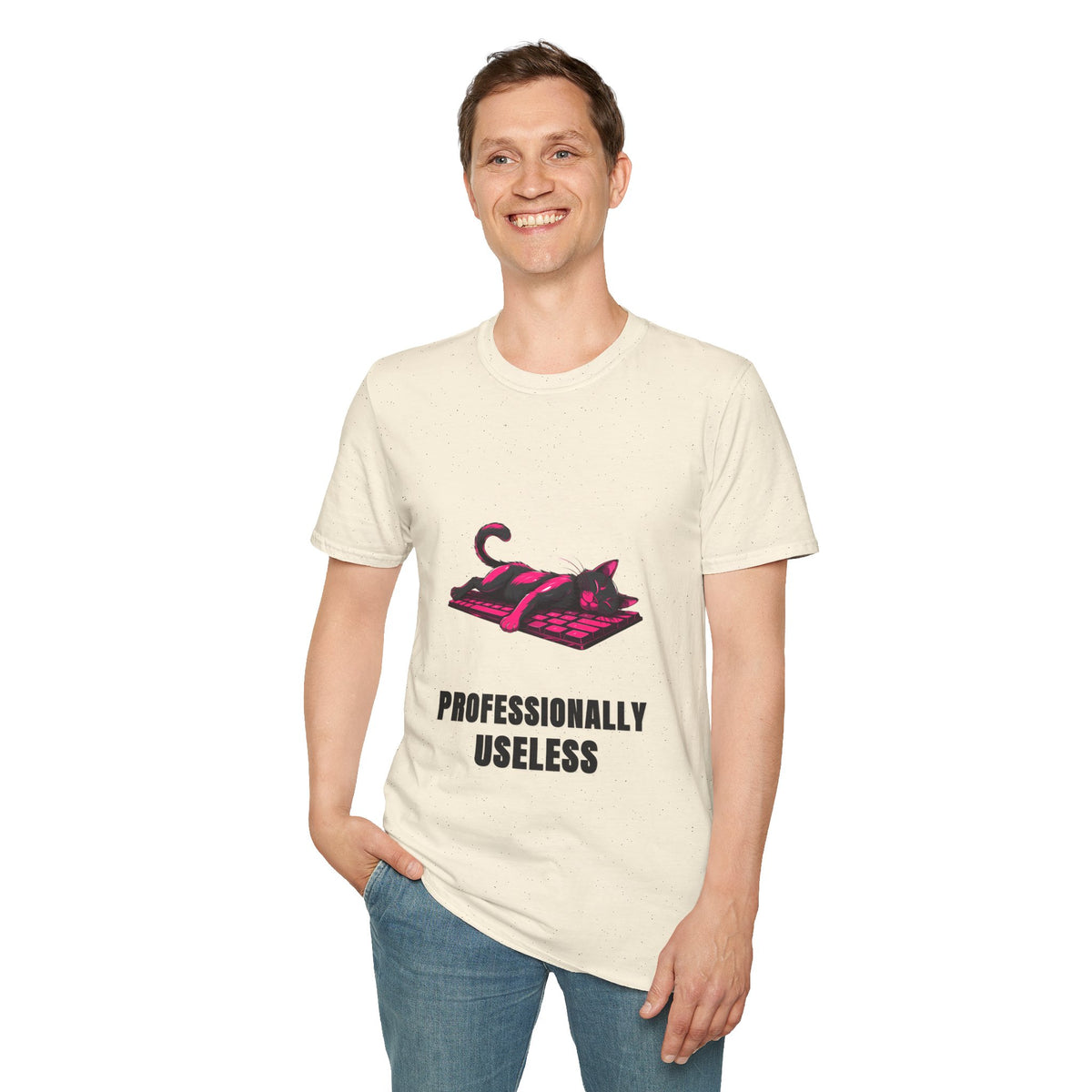 T‑Shirt — 'Professionally Useless' Relaxed Cat Graphic Tee - Trending Now - August 2026
