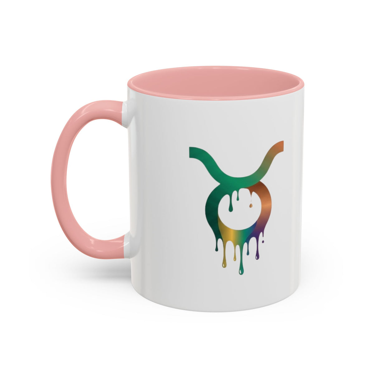 Taurus Drip Zodiac Coffee Mug — Colorful Taurus Symbol Accent Mug