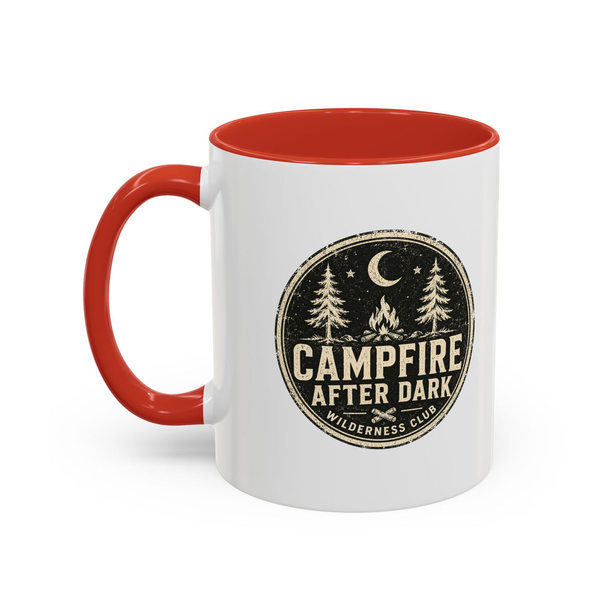 Milo Bailey Dog Dad Mom Campfire After Dark Accent Coffee Mug — Rustic Camping Coffee Cup