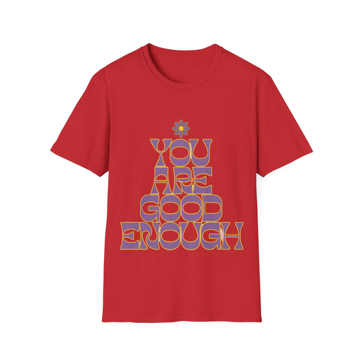 You Are Good Enough Retro Groovy Tee - Positive Affirmation Flower Graphic T-Shirt - Trending Now - September 2026