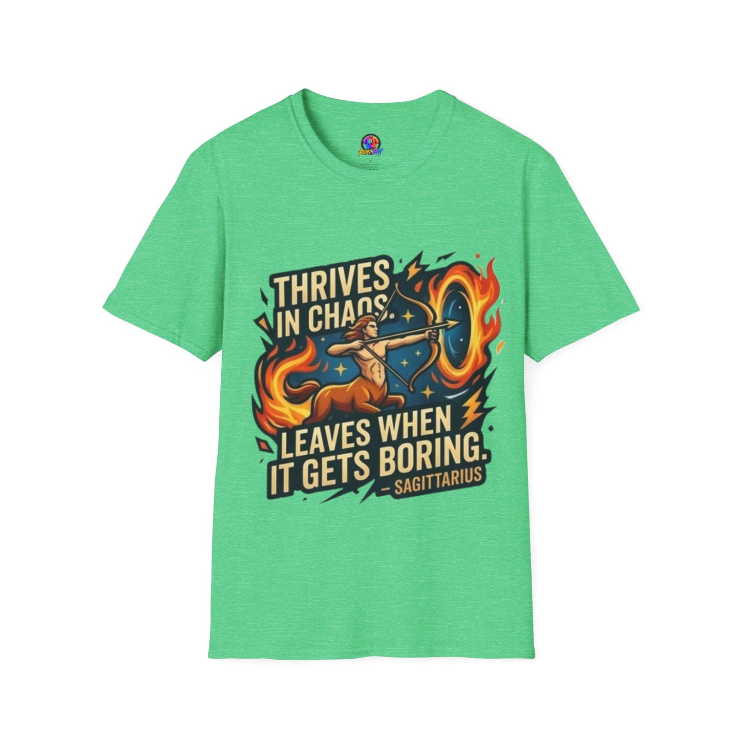 Sagittarius Archer T‑Shirt — "Thrives in Chaos" Zodiac Fire Sign Tee