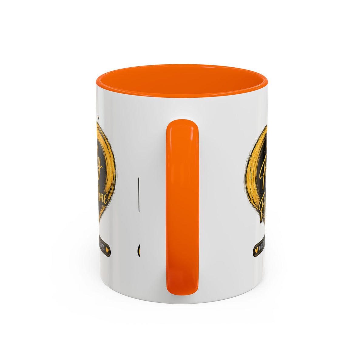 Childhood Cancer Awareness Accent Coffee Mug — "In This Family No One Fights Alone"