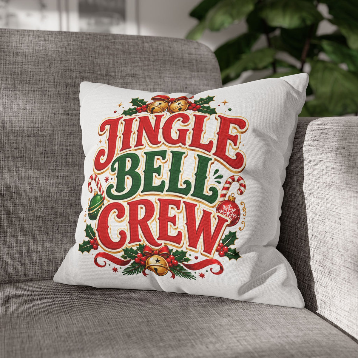 Christmas Jingle Bell Crew Christmas Throw Pillowcase