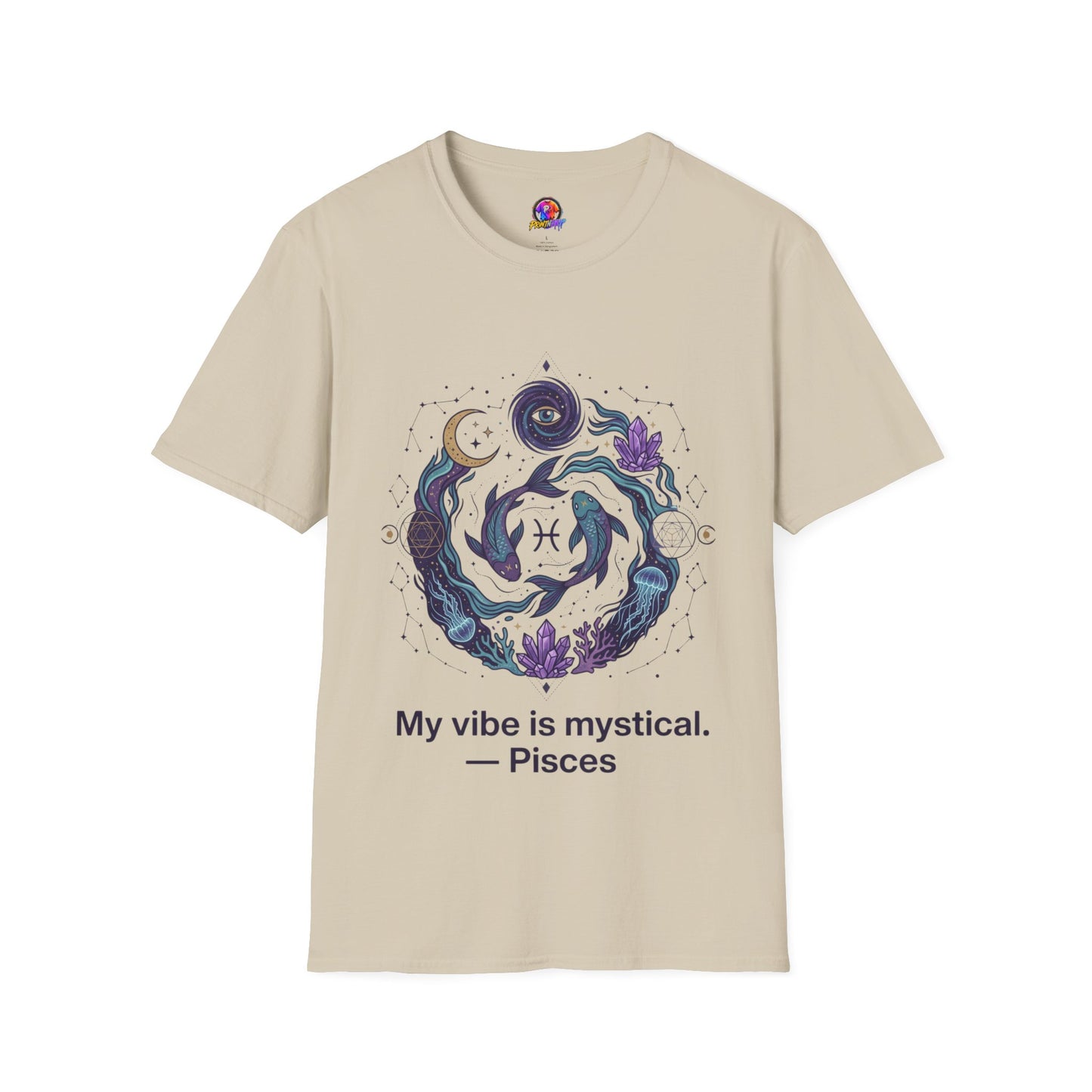 Pisces Mystic Vibes T-Shirt — Astrology Zodiac Tee with 'My vibe is mystical'