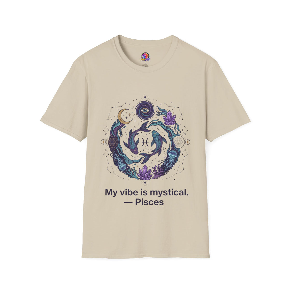 Pisces Mystic Vibes T-Shirt — Astrology Zodiac Tee with 'My vibe is mystical'