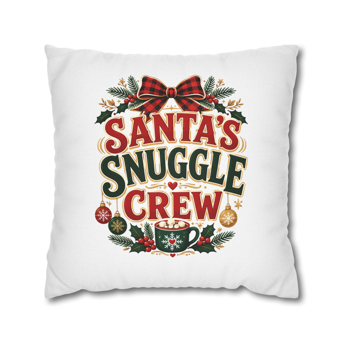 Christmas Santa’s Snuggle Crew Throw Pillow Pillowcase