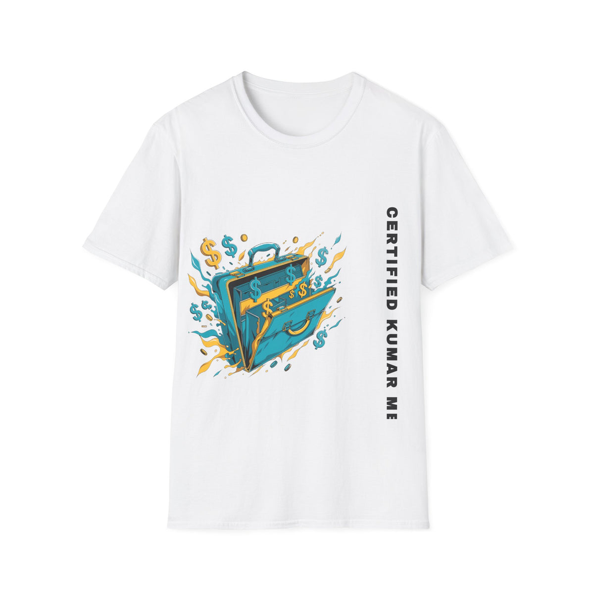 Certified Kumar Me Briefcase Money Burst White Graphic Tee - Trending Now - September 2026