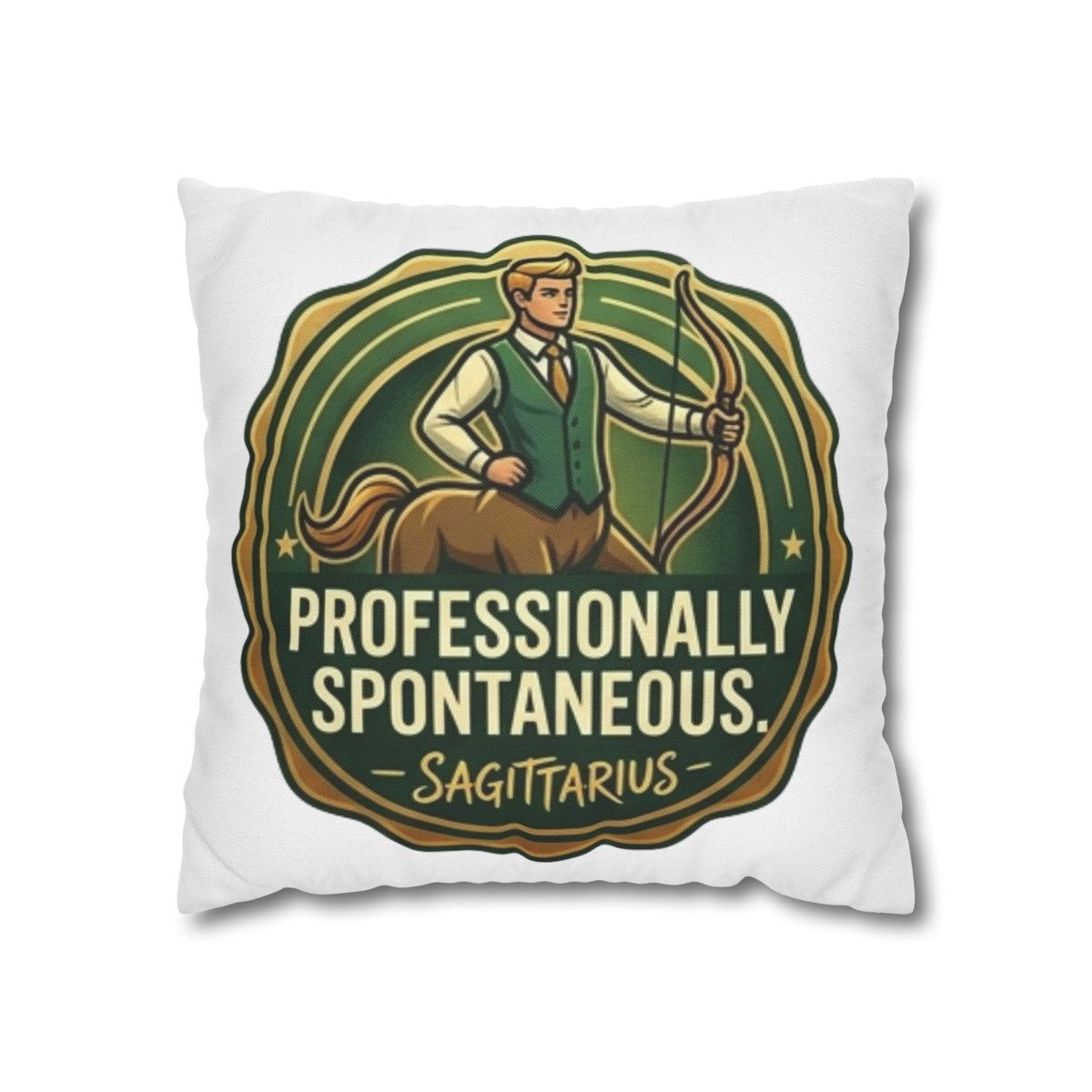 Sagittarius Pillowcase — "Professionally Spontaneous" Zodiac Decor
