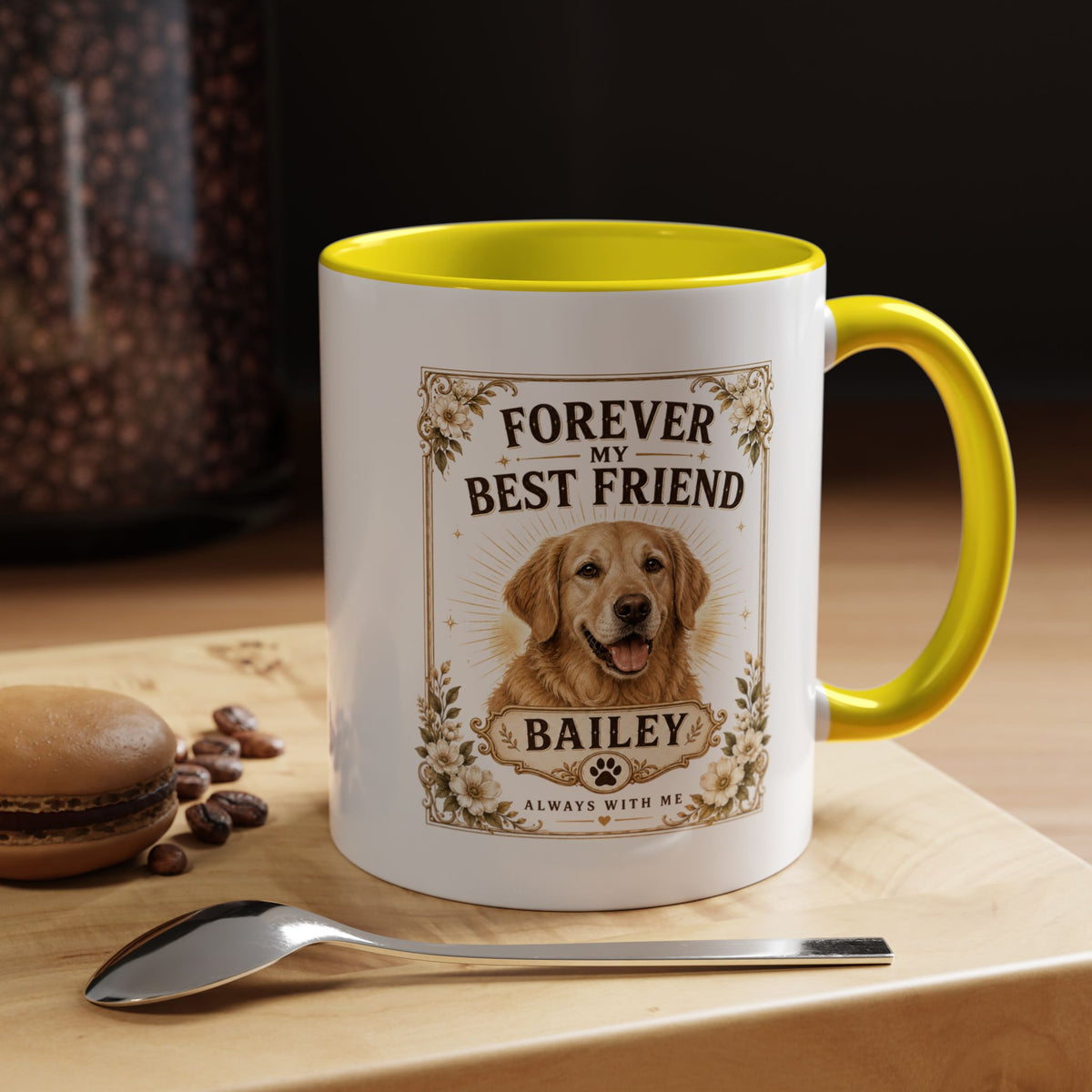 Milo Bailey Dog Dad Mom Forever My Best Friend Dog Mug — Personalized Golden Retriever Coffee Cup