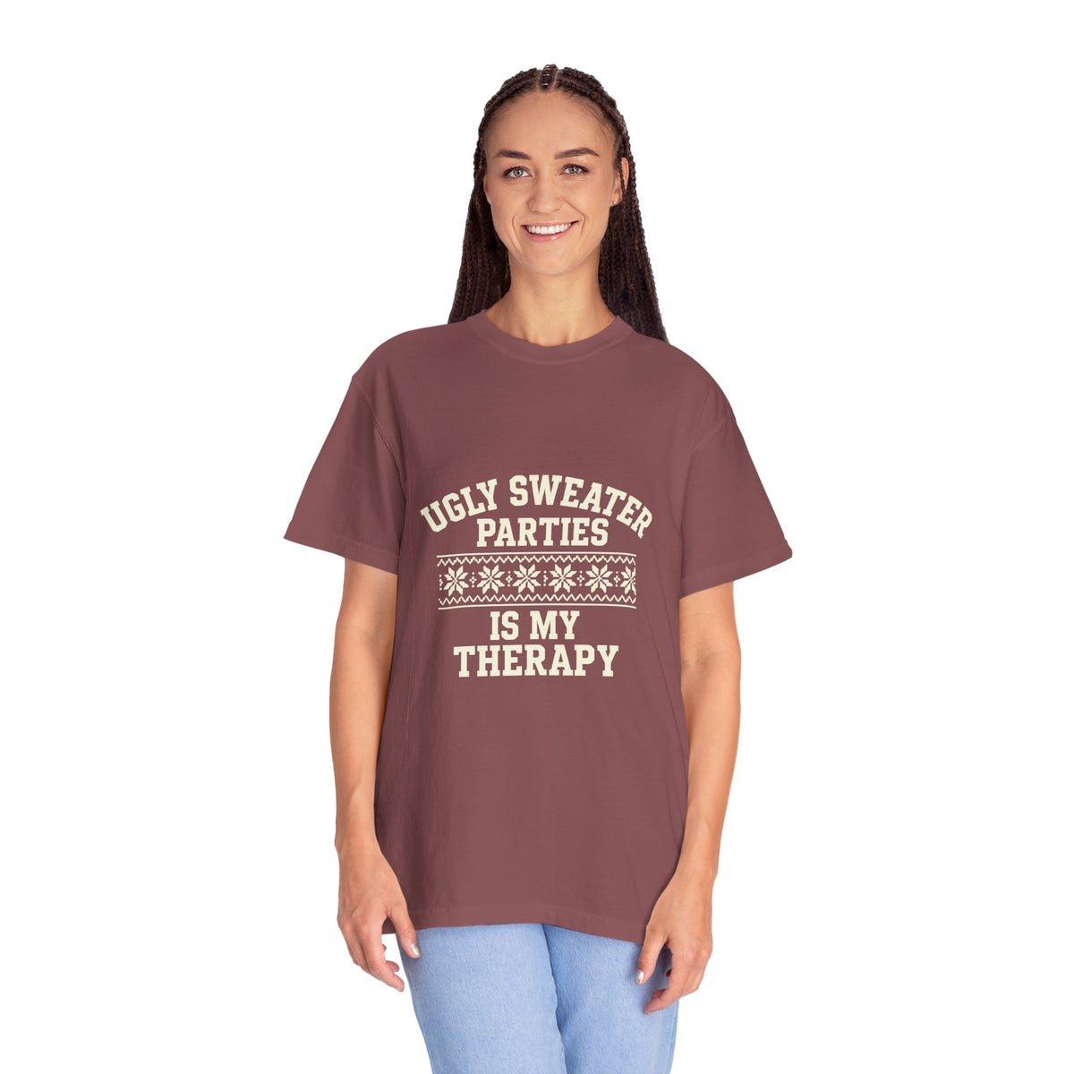 Ugly Sweater Parties Is My Therapy T-Shirt - Trending Now - October 2026
