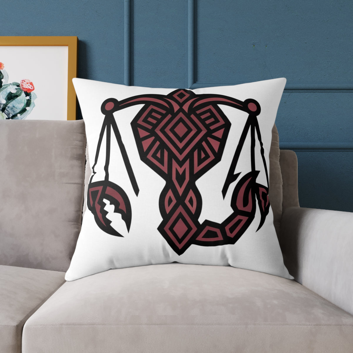 Scorpio Balance Zodiac Square Poly Canvas Pillow