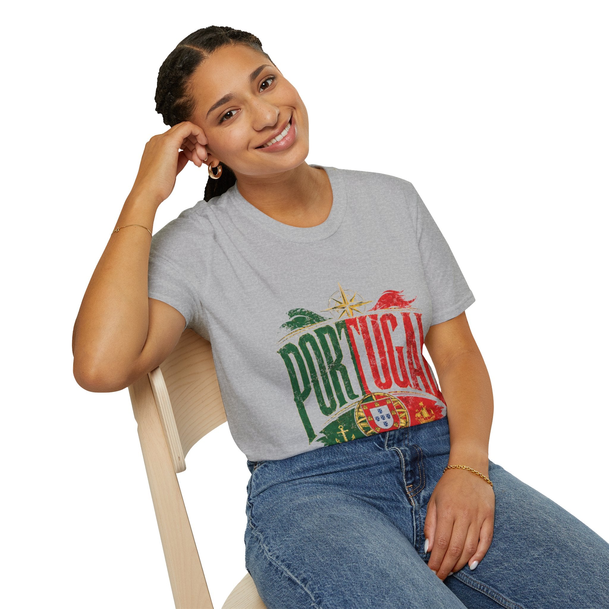Portugal Vintage Compass T-Shirt — Retro Portuguese Flag Travel Tee
