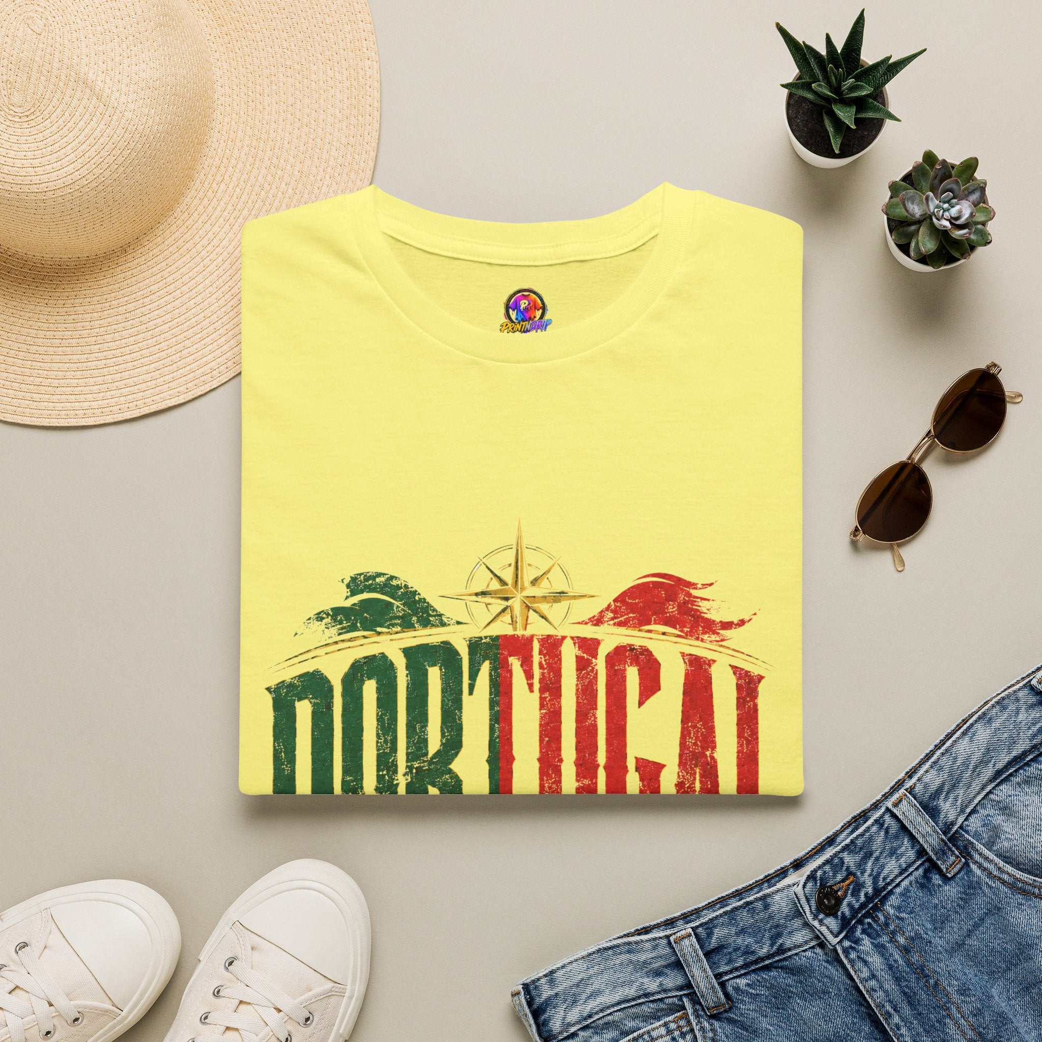 Portugal Vintage Compass T-Shirt — Retro Portuguese Flag Travel Tee