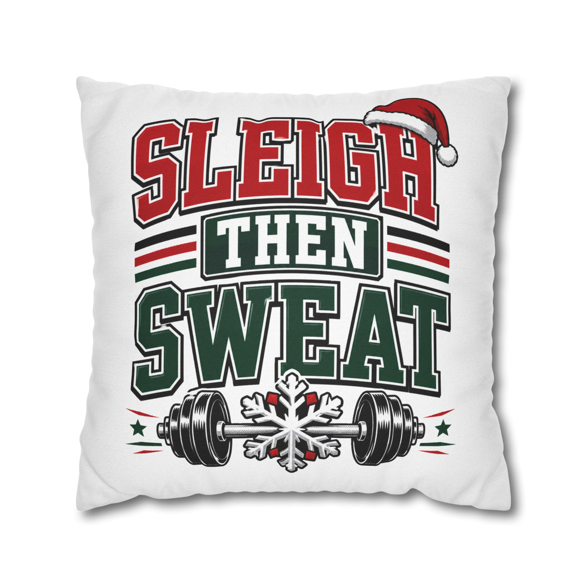 Sleigh Then Sweat Holiday Gym Pillowcase Modern Day Christmas