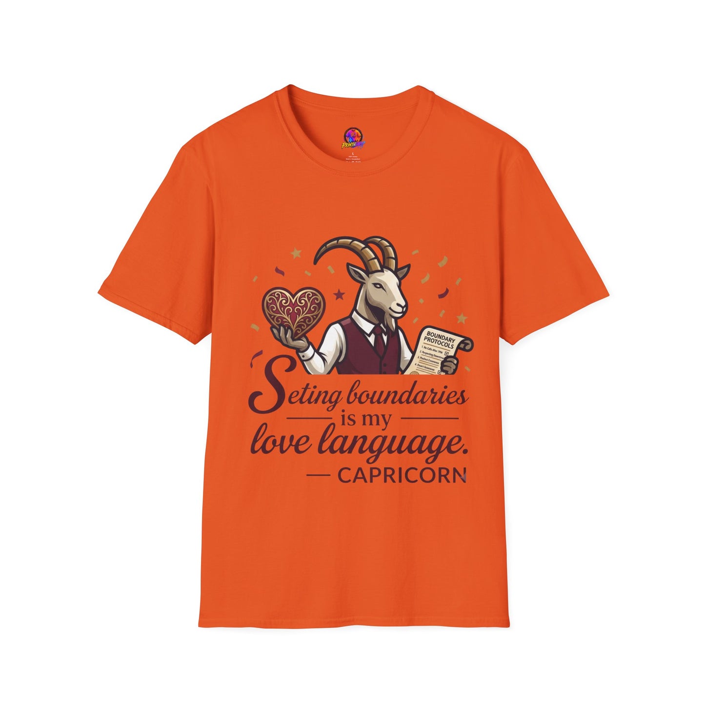 Capricorn T-Shirt — "Setting Boundaries is My Love Language" Zodiac Goat Tee