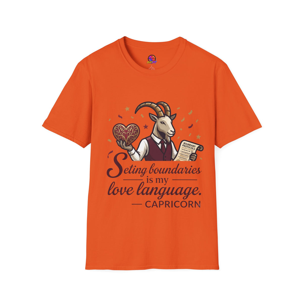 Capricorn T-Shirt — "Setting Boundaries is My Love Language" Zodiac Goat Tee