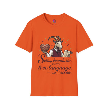 Capricorn T-Shirt — "Setting Boundaries is My Love Language" Zodiac Goat Tee