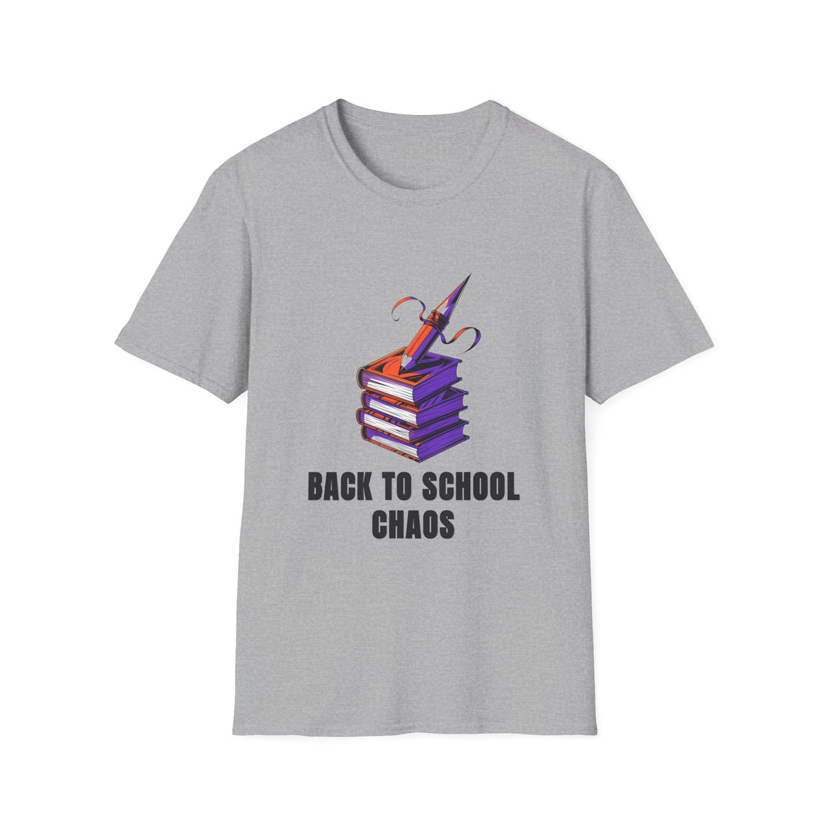Back to School Chaos T-Shirt — Cute Stacked Books & Pencil Design - Trending Now - August 2026