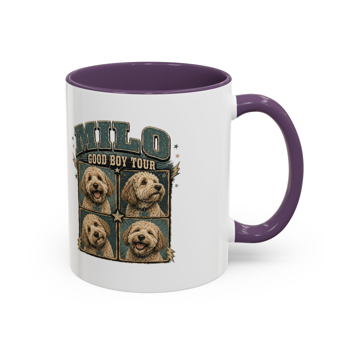 Milo Bailey Dog Dad Mom Milo 'Good Boy Tour' Accent Coffee Mug – Personalized Dog Photo Tribute